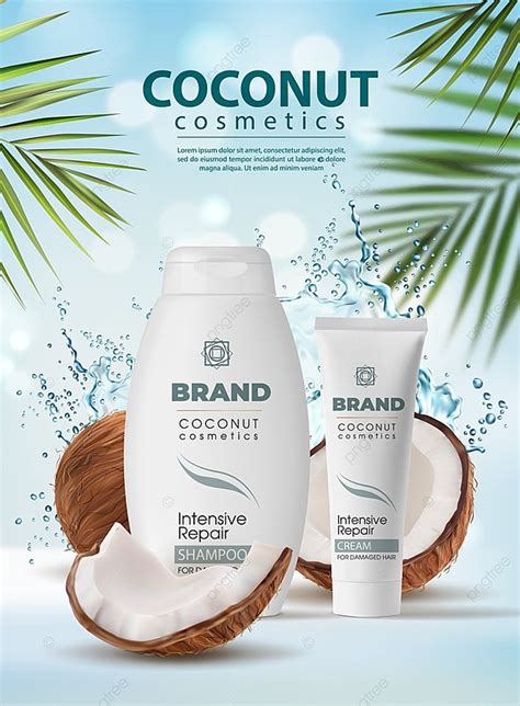 Download Coconut Cosmetics Promotion Posters Set Vector